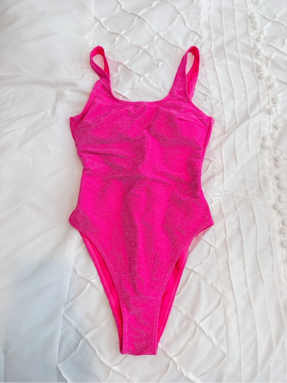 Pink Lily Hot Pink Shimmer One-Piece Swimsuit